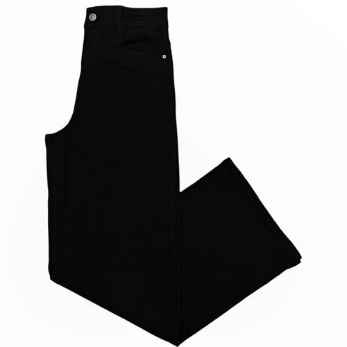 Jeans wide leg negro sólido