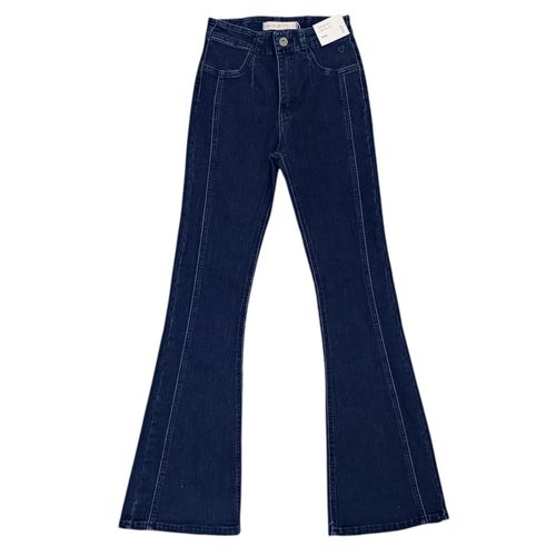 Flare jeans azul oscuro sólido