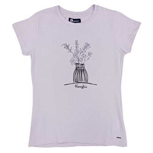 Camiseta lila estampada