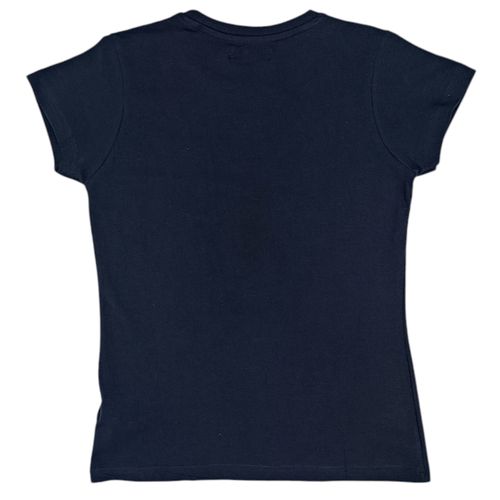 Camiseta azul estampada