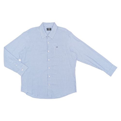 Camisa casual azul rayada