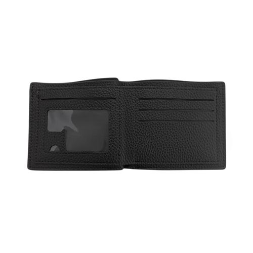 Billetera bifold negro sólida