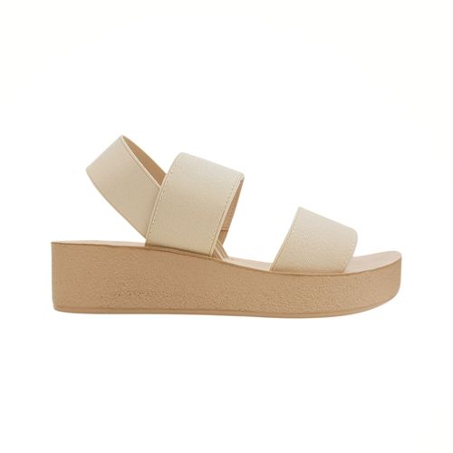 Sandalias de plataforma beige  sólido