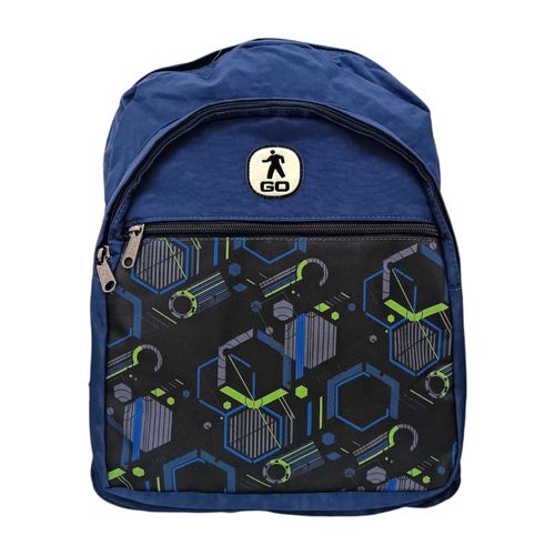 Mochila azul estampada