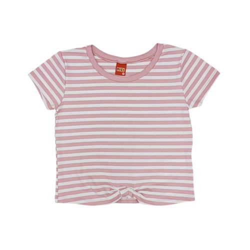 Blusa crop rosa  rayada