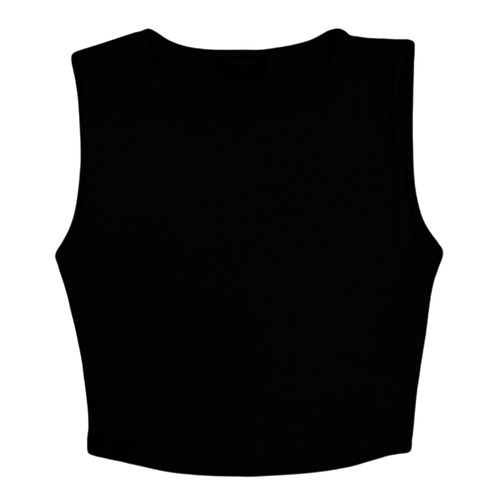 Blusa crop negra sólida