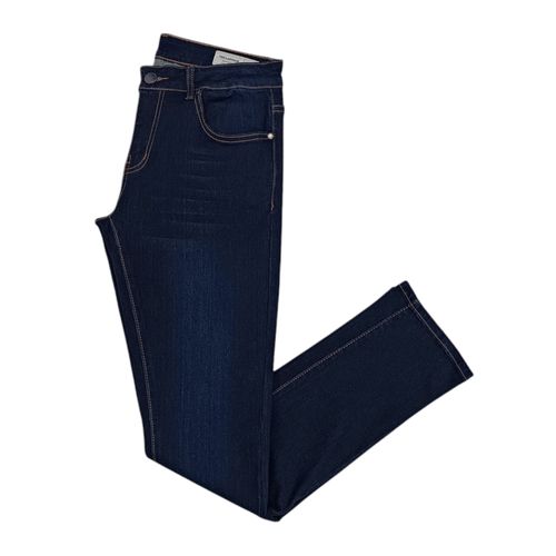 Slim jeans sólido azul