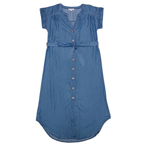 Vestido azul denim sólido