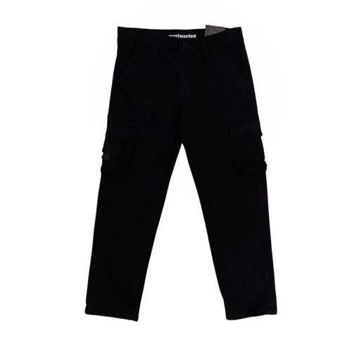 Cargo jeans negro sólido