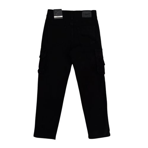 Cargo jeans negro sólido