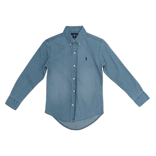 Camisa denim azul claro sólida