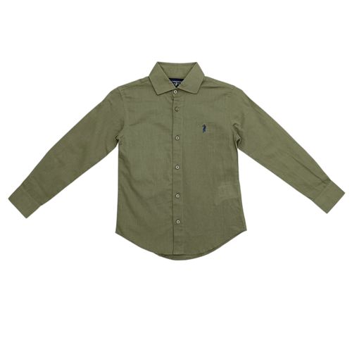 Camisa verde olivo sólida