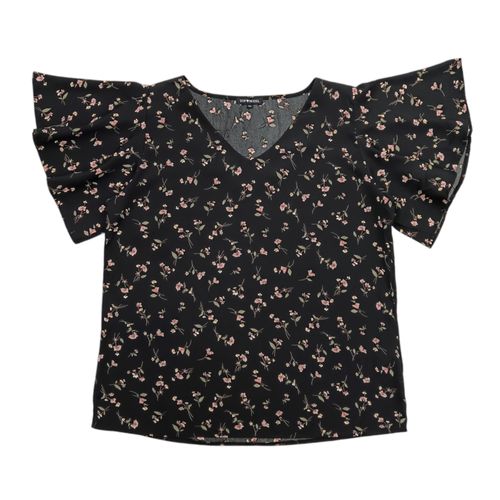 Blusa curvy negra estampada