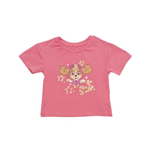 Camiseta rosa estampada