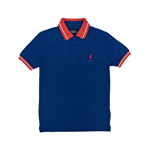 Camisa tipo polo azul