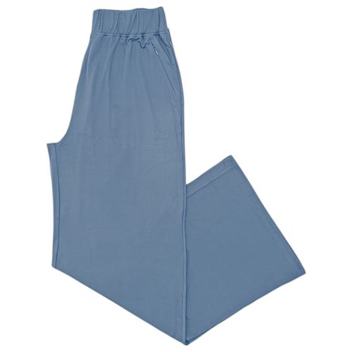 Pantalón wide leg deportivo celeste sólido