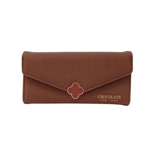 Billetera trifold café sólido