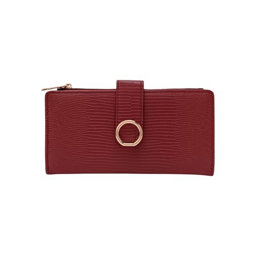 Billetera bifold rojo sólido