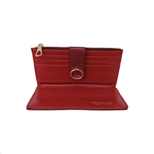 Billetera bifold rojo sólido