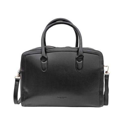 Cartera satchel negro sólido