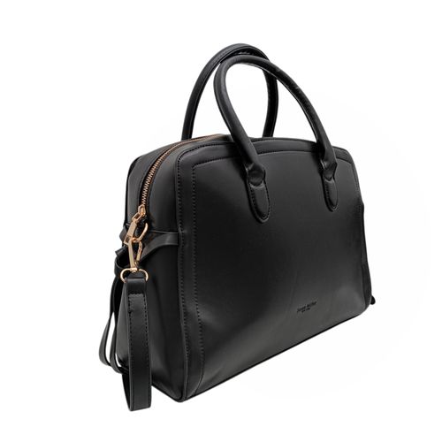 Cartera satchel negro sólido