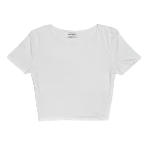 Blusa crop blanca sólida