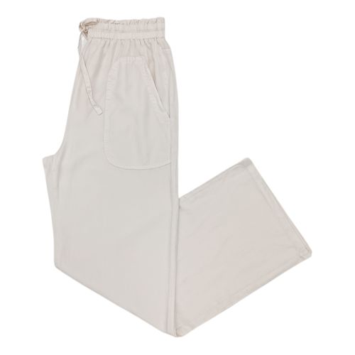 Pantalón wide leg beige sólido