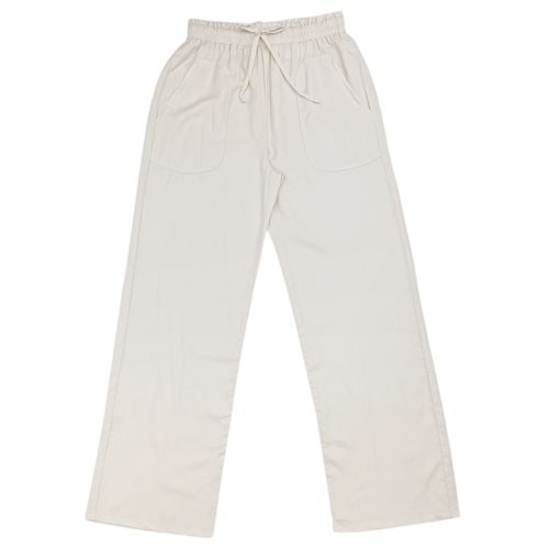 Pantalón wide leg beige sólido