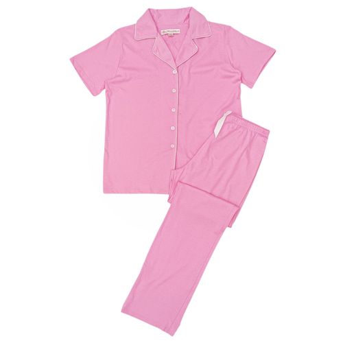 Pijama de pantalón rosa sólida