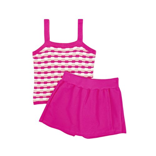 Conjunto rosa rayado