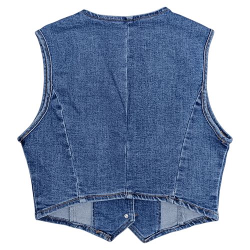 Chaleco azul denim sólido