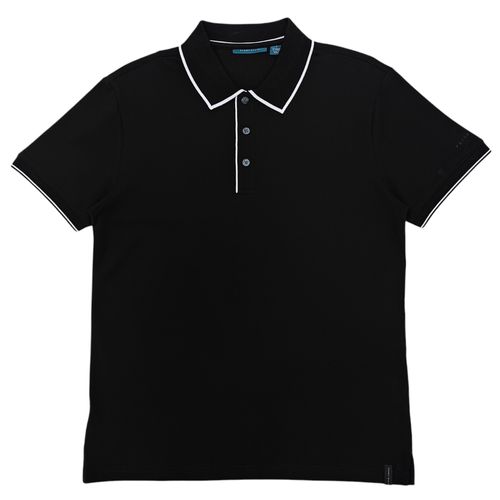 Camisa tipo polo sólida negra