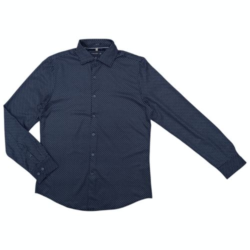 Camisa casual azul estampada