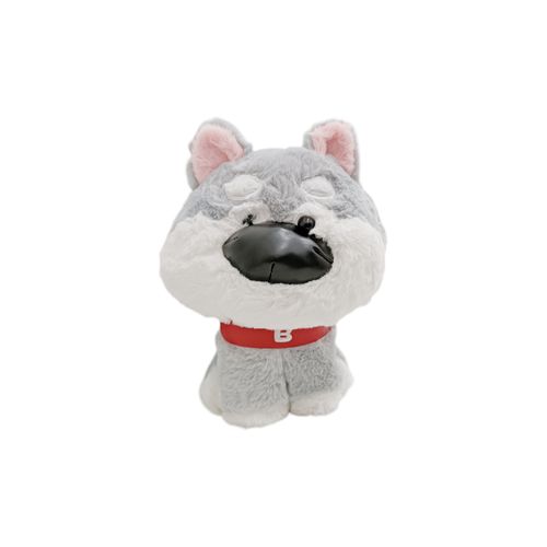 Peluche de perro gris