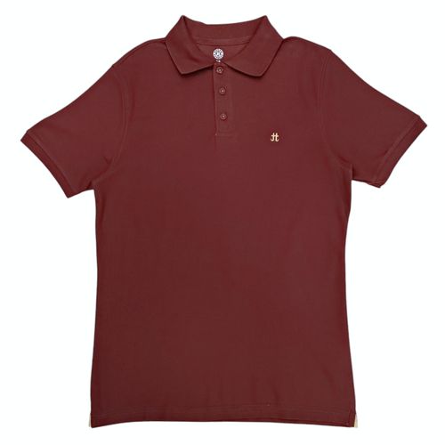 Camisa tipo polo vino sólido