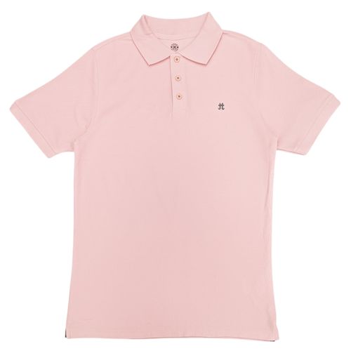 Camisa tipo polo rosa sólido