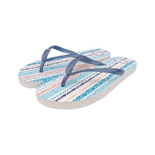 Sandalias estampadas azul de playa