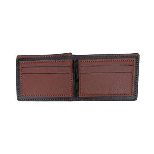 Billetera bifold café sólida