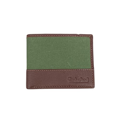 Billetera verde bifold con textura