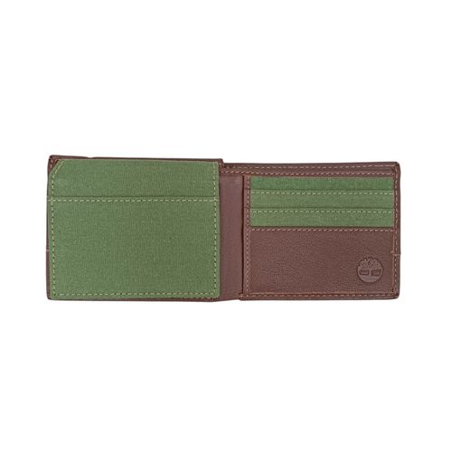 Billetera verde bifold con textura