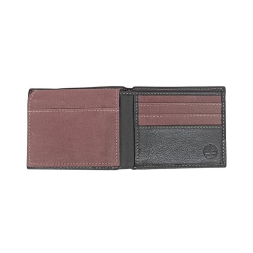 Billetera bicolor bifold con textura