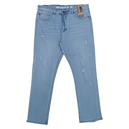 Straight jeans azul claro sólido
