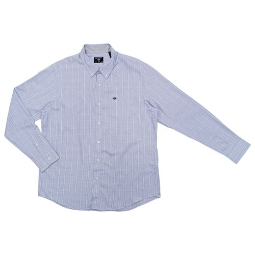Camisa celeste casual rayada