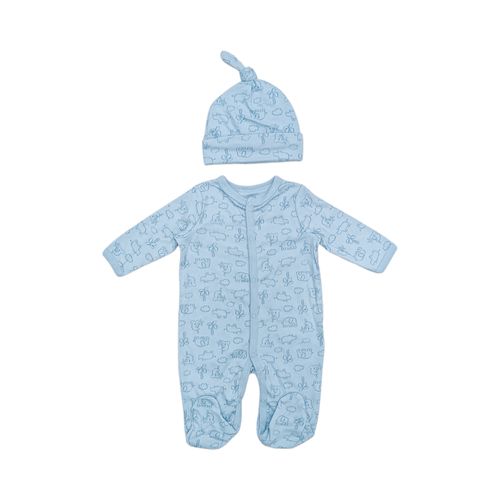 Pijama celeste estampada