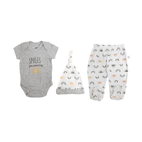 Conjunto de pijama de 3 pzas estampado multicolor