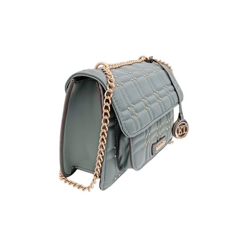 Crossbody celeste con textura