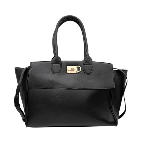 Cartera satchel negro sólido