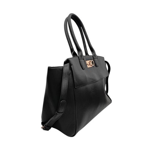 Cartera satchel negro sólido