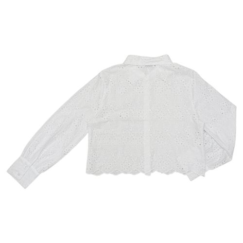 Crop top calado blanco