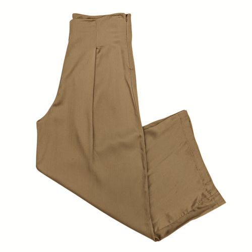 Pantalón wide leg beige sólido